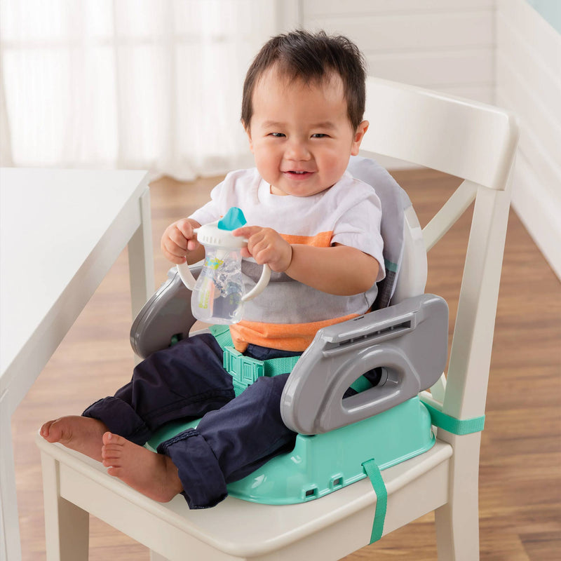 Summer Infant Comfort Folding Booster Seat with Feeding Tray, Grey (Used)