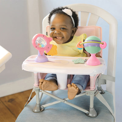 Summer Infant Pop 'N Sit Eat 'N Play Portable  Chair, Pink (Open Box)