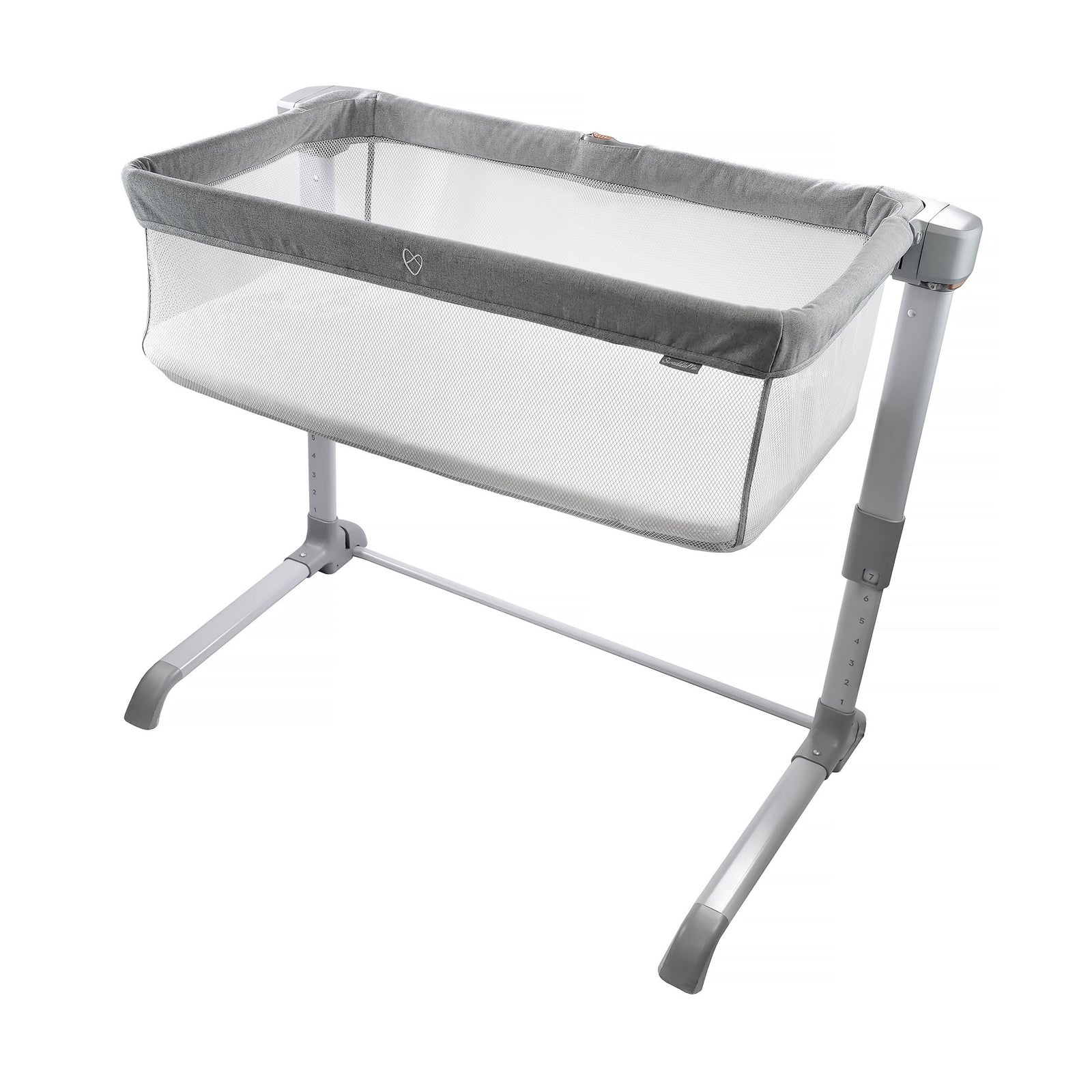Ingenuity SwaddleMe Beginnings Compact Multi Position Baby Bassinet, Gray Tweed - VMInnovations