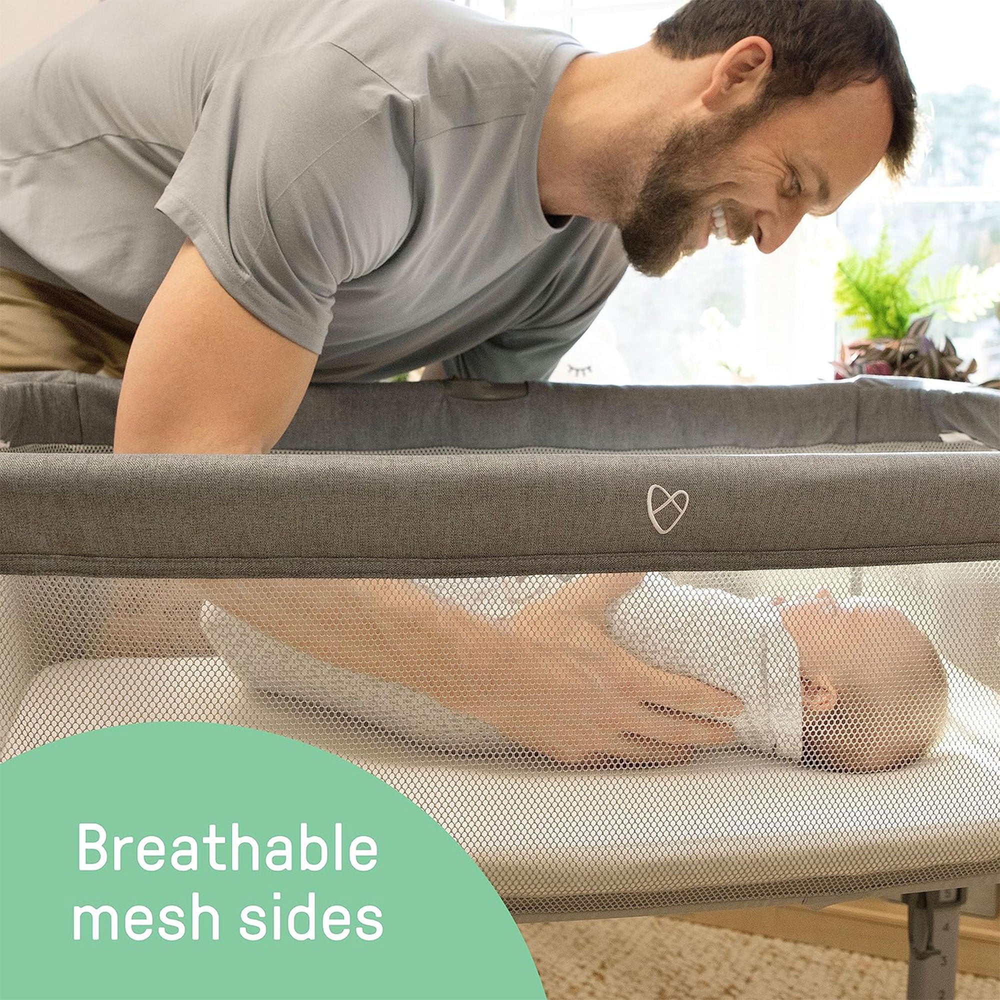 Ingenuity Beginnings Compact Multi Position Baby Bassinet, Gray (Open Box) - VMInnovations