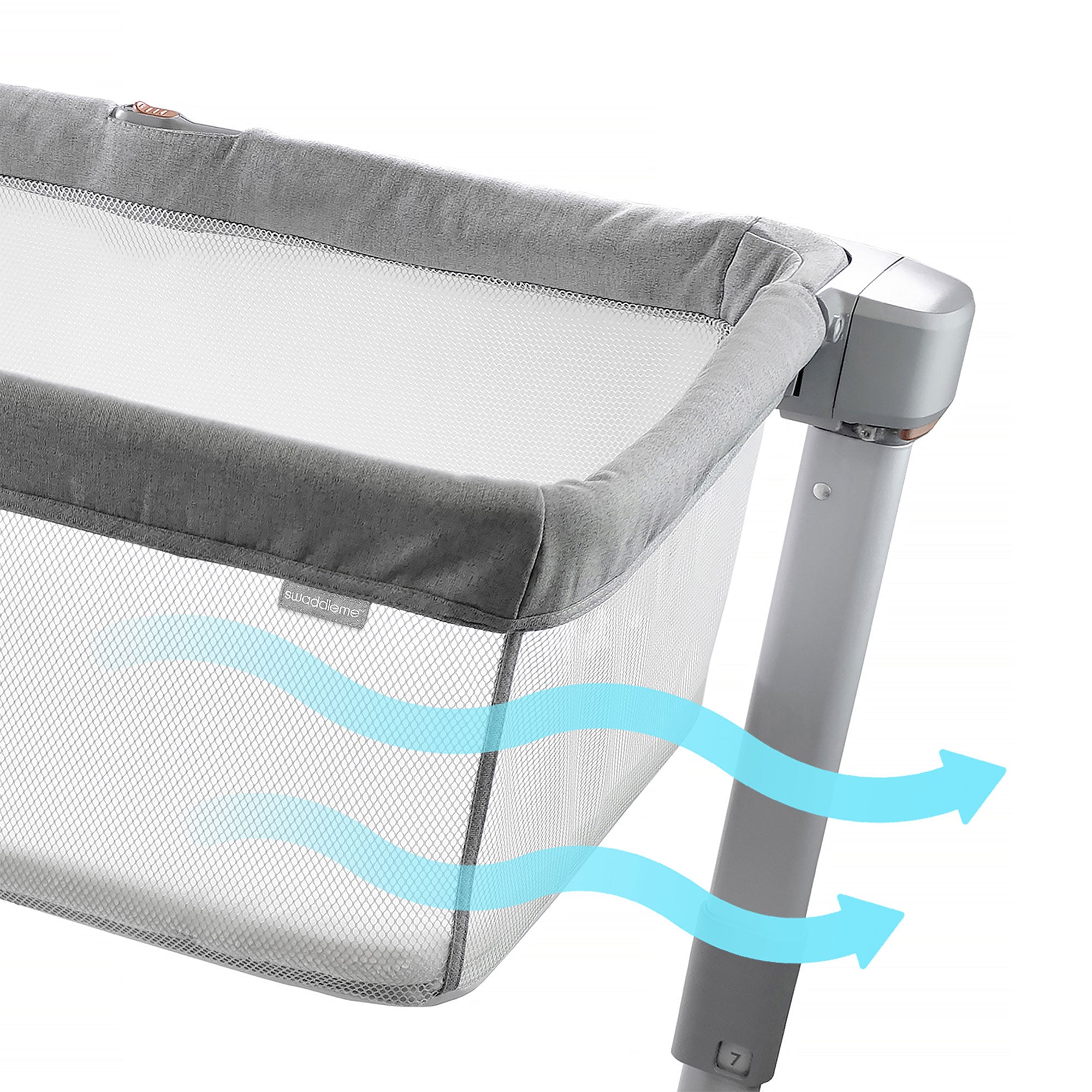 Ingenuity SwaddleMe Beginnings Compact Multi Position Baby Bassinet, Gray Tweed - VMInnovations