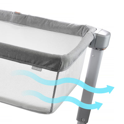 Ingenuity SwaddleMe Beginnings Compact Multi Position Baby Bassinet, Gray Tweed - VMInnovations