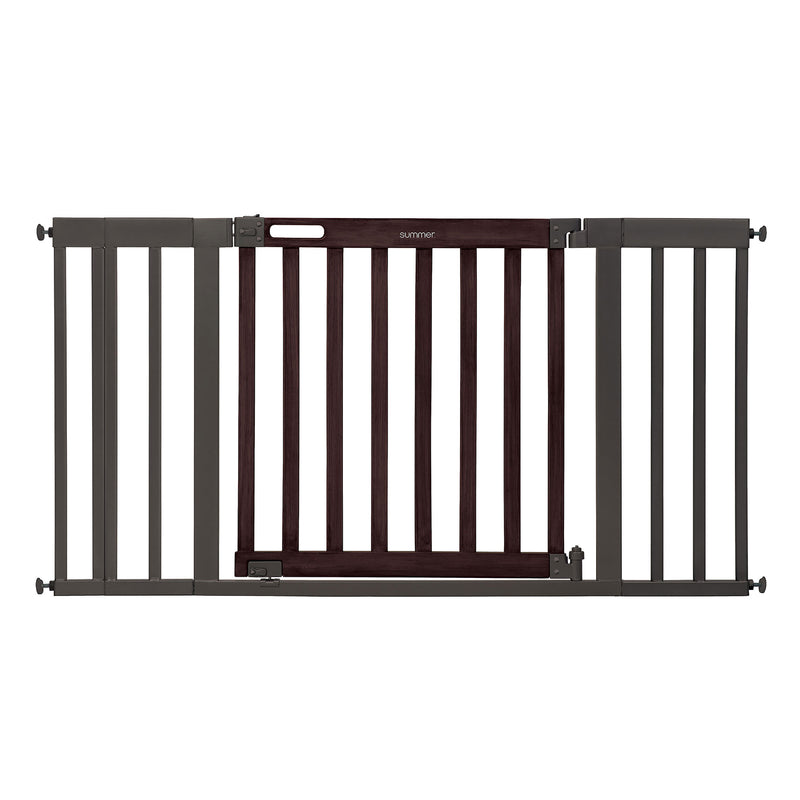 Ingenuity 30" Summer Infant West End Safety Pet and Baby Gate, Dark Walnut(Used)