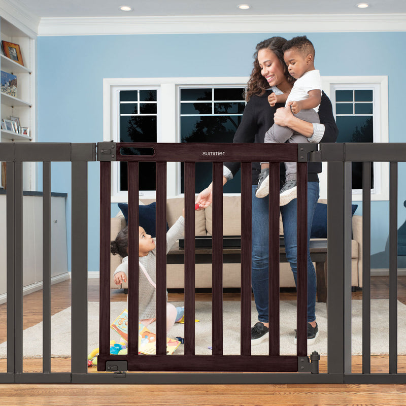 Ingenuity 30" Summer Infant West End Safety Pet and Baby Gate, Dark Walnut(Used)