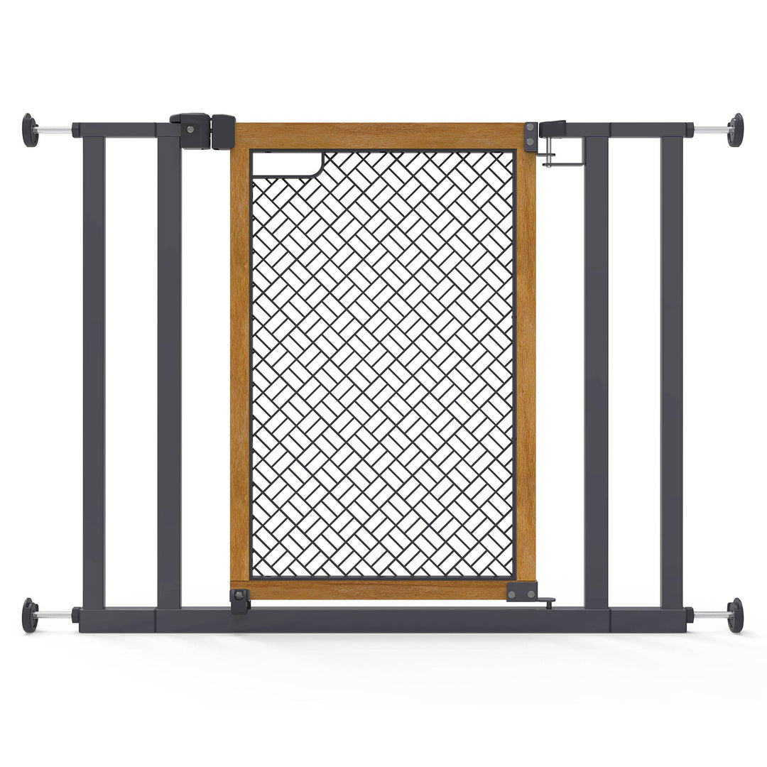 Summer 26" Extra Tall Doorway 36S Series Pet and Baby Gate, Oak Wood (Open Box)