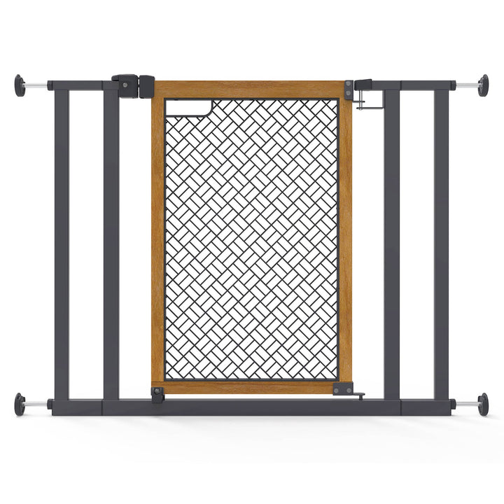 Summer Infant 26" Extra Tall Doorway 36S Series Pet & Baby Gate, Oak Wood (Used)