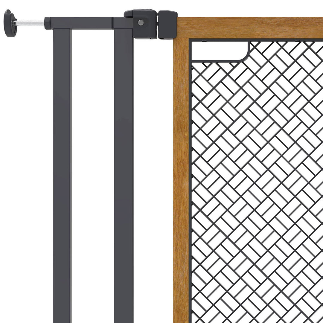 Summer 26" Extra Tall Doorway 36S Series Pet and Baby Gate, Oak Wood (Open Box)