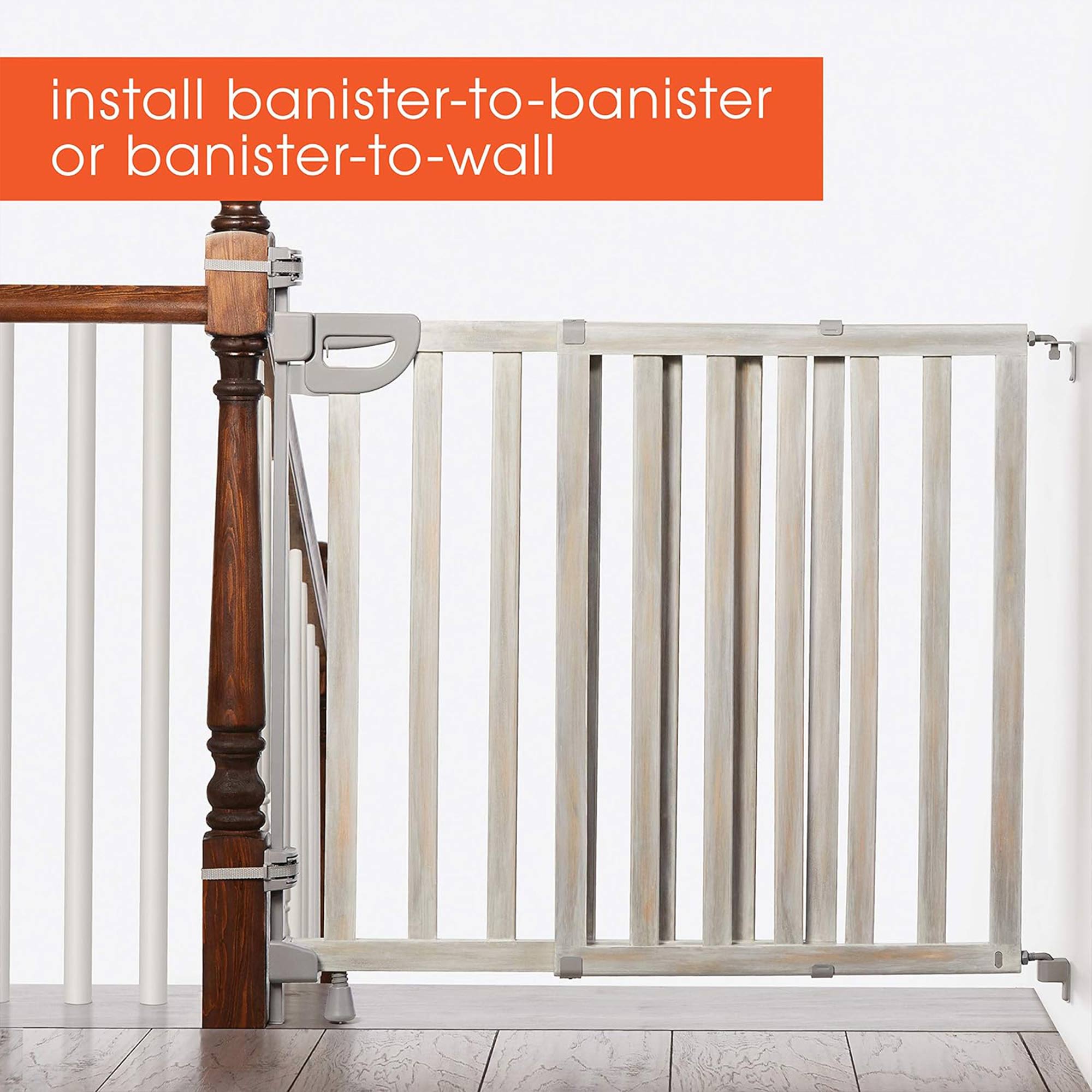 Summer Infant Banister and Stair Wood Safety Gate with Extra Wide Door Design - VMInnovations