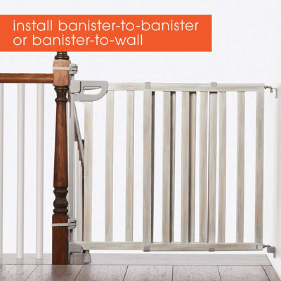 Summer Infant Banister and Stair Wood Safety Gate with Extra Wide Door Design - VMInnovations