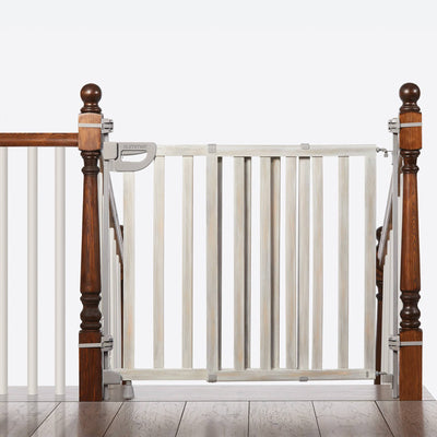 Summer Infant Banister and Stair Wood Safety Gate with Extra Wide Door Design