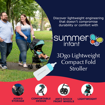 Summer Infant 3Dgo Compact Fold Unisex Convenience Stroller, Black (Used) - VMInnovations