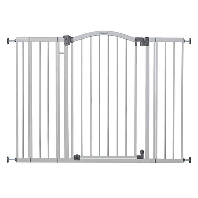 38 Inch Extra Tall and Wide Pet and Baby Mounted Safety Gate, Gray (Open Box) - VMInnovations