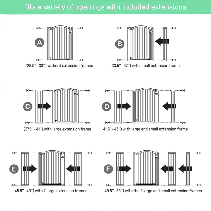 38 Inch Extra Tall and Wide Pet and Baby Mounted Safety Gate, Gray (Open Box)