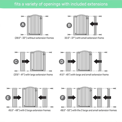 38 Inch Extra Tall and Wide Pet and Baby Mounted Safety Gate, Gray (Open Box)