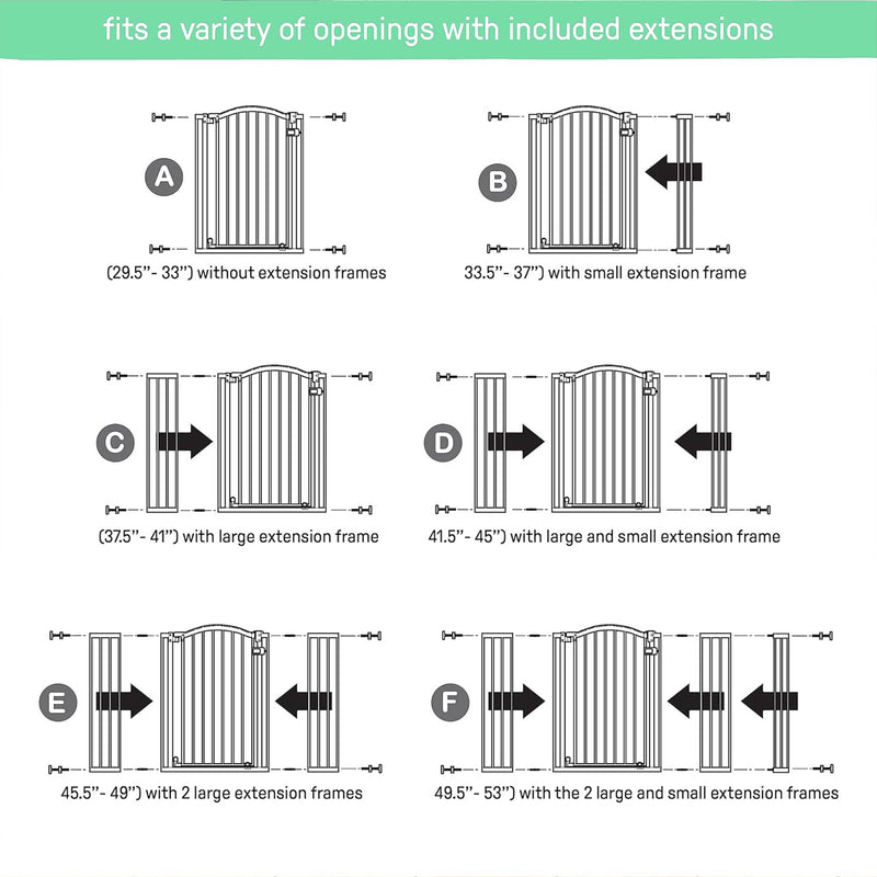 38 Inch Extra Tall and Wide Pet and Baby Mounted Safety Gate, Gray (Open Box)