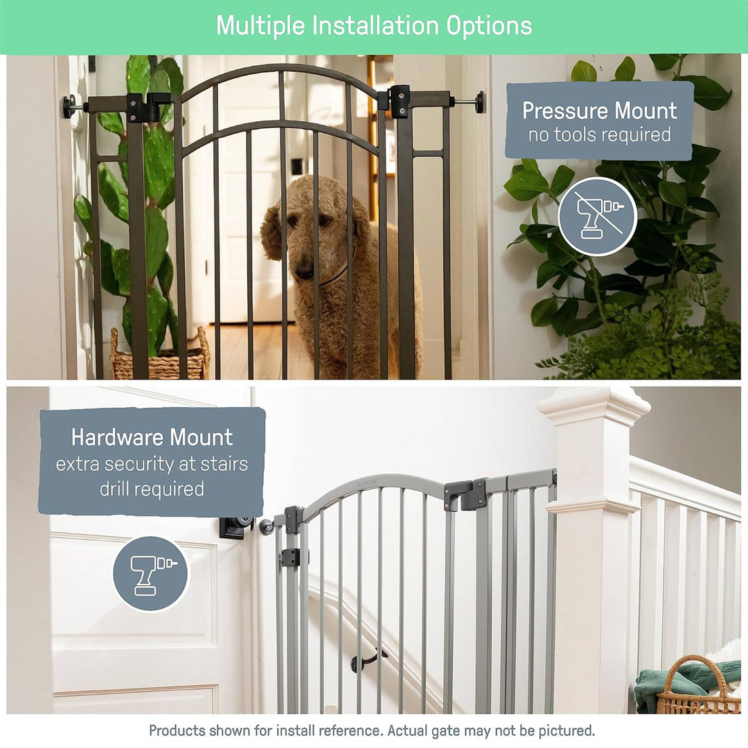 Summer Infant 38 Inch Extra Tall and Wide Pet and Baby Mounted Safety Gate, Gray - VMInnovations