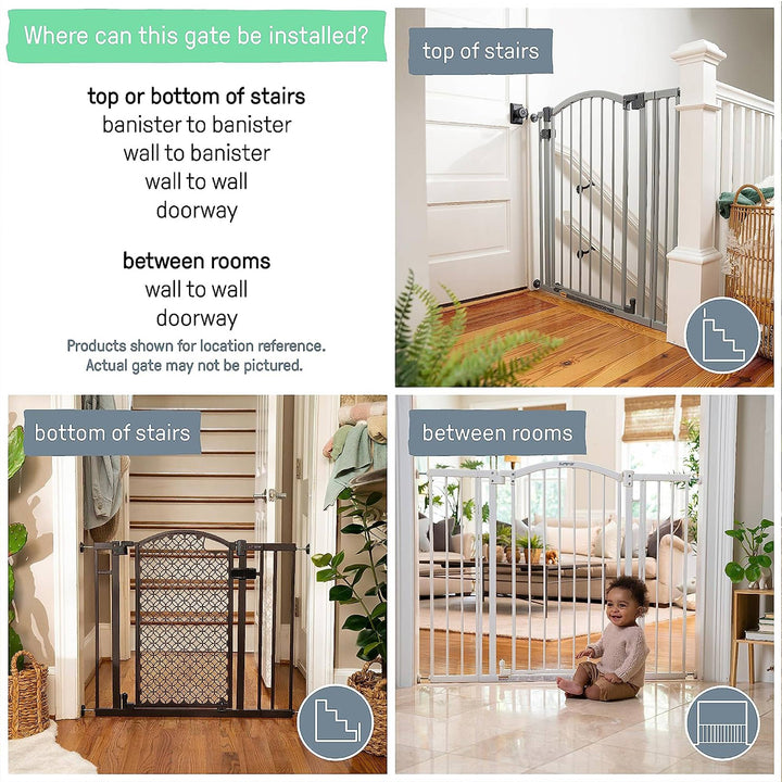 Summer Infant 38 Inch Extra Tall and Wide Pet and Baby Mounted Safety Gate, Gray - VMInnovations