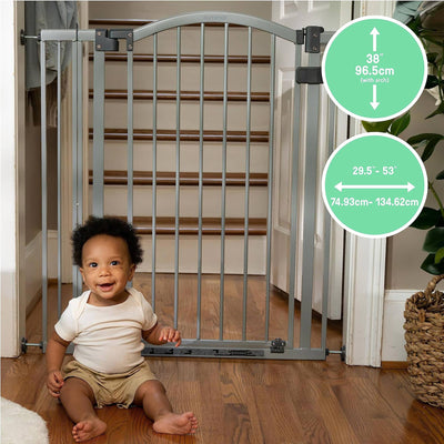 Summer Infant 38" Extra Tall and Wide Pet and Baby Mounted Gate, Gray (Used)