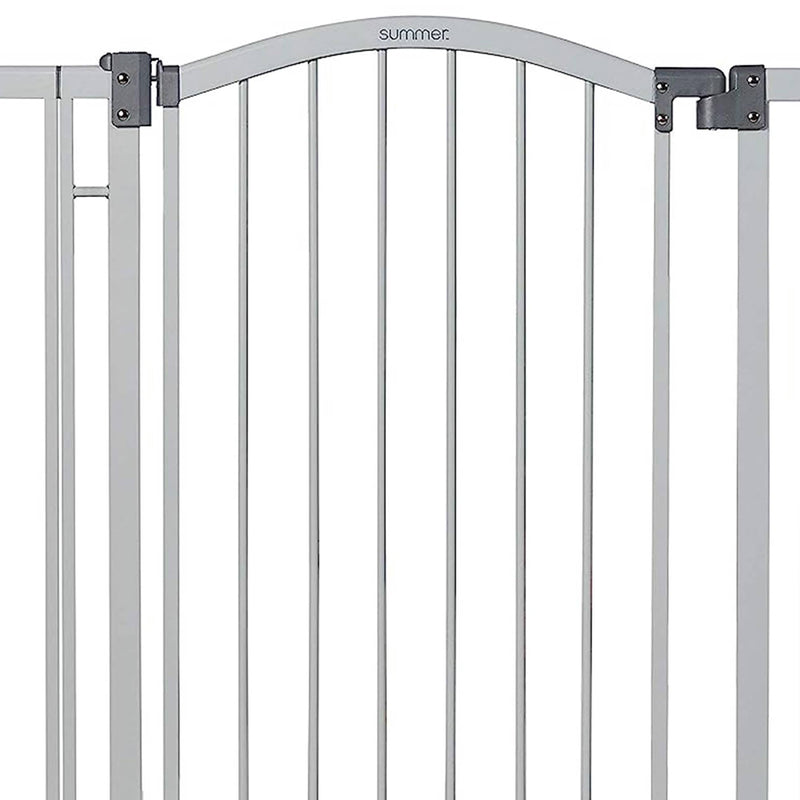 38 Inch Extra Tall and Wide Pet and Baby Mounted Safety Gate, Gray (Open Box)