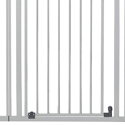 38 Inch Extra Tall and Wide Pet and Baby Mounted Safety Gate, Gray (Open Box) - VMInnovations