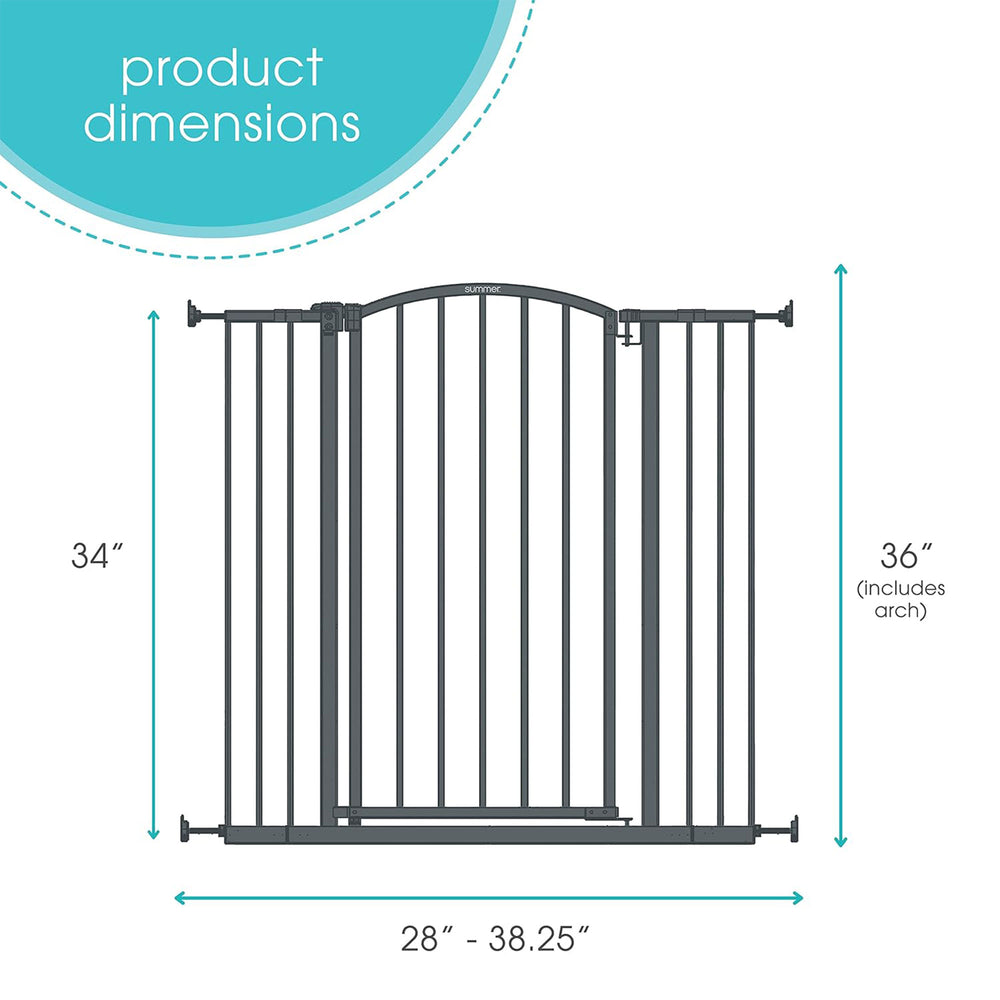 Ingenuity Summer Infant 36" Extra Tall & Wide Pet & Baby Gate, Gray (Open Box) - VMInnovations