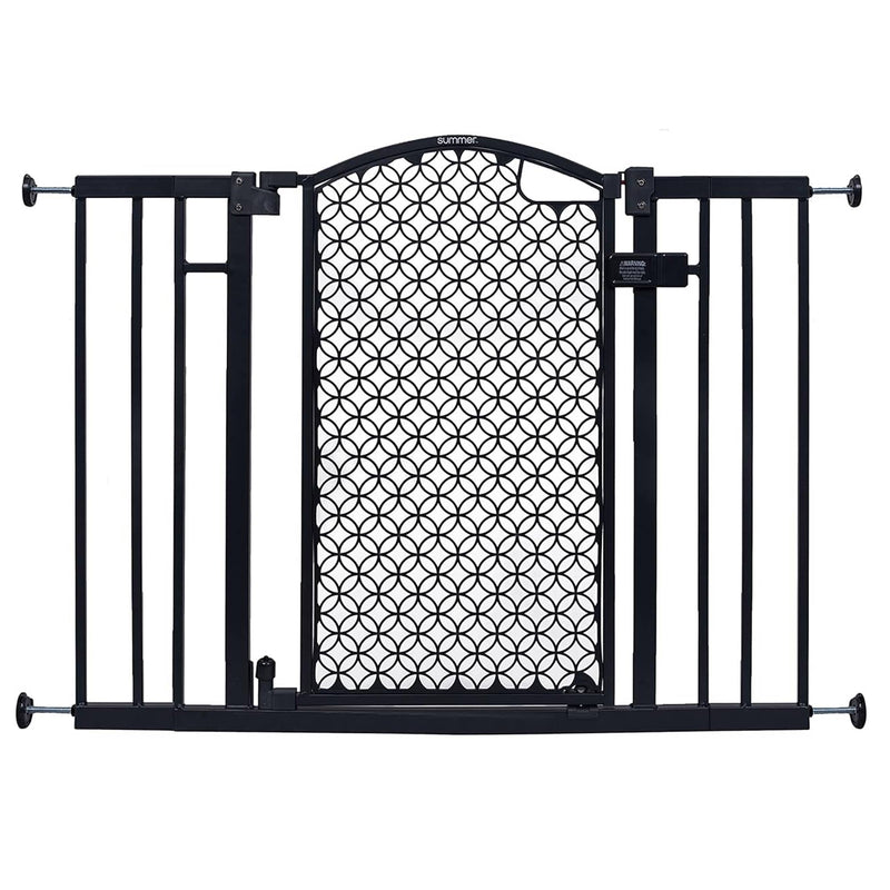 Summer Infant 30 Inch Walk Thru Auto Close Pet and Baby Gate, Gray (Open Box)