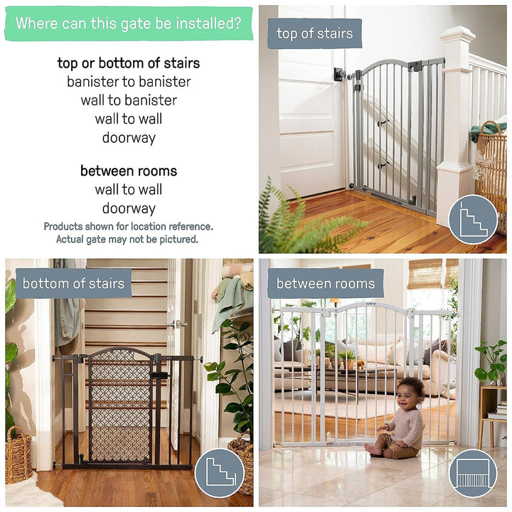 Summer Infant 30 Inch Modern Home Walk Thru Auto Close Pet and Baby Gate, Gray