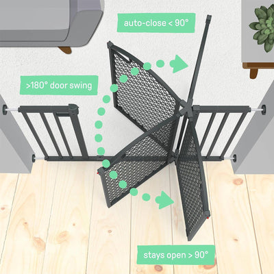 Summer Infant 30" Modern Home Walk Thru Auto Close Pet and Baby Gate, Gray(Used) - VMInnovations