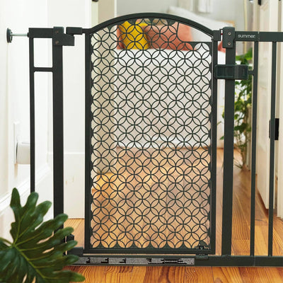 Summer Infant 30 Inch Walk Thru Auto Close Pet and Baby Gate, Gray (Open Box)