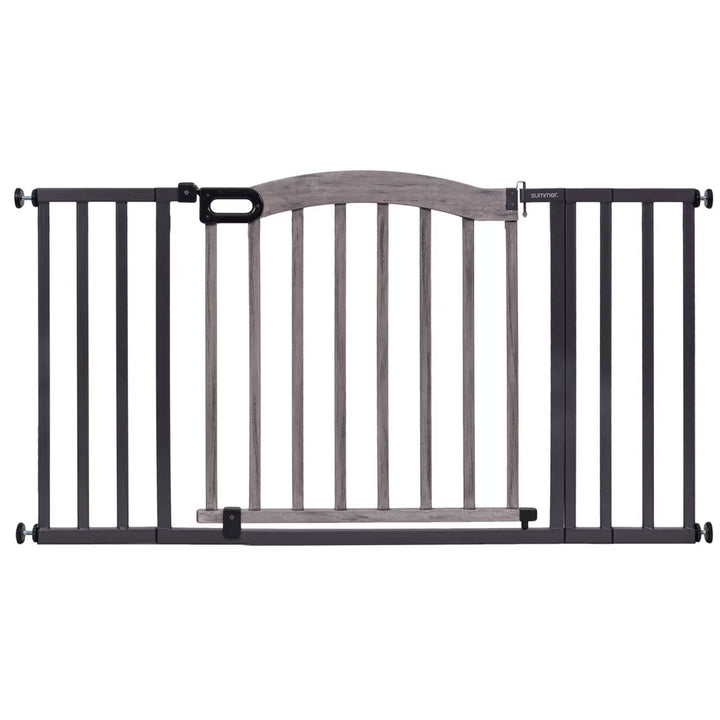 Summer Infant 32 Inch Summer Decorative Wood & Metal Pet and Baby Gate, Gray