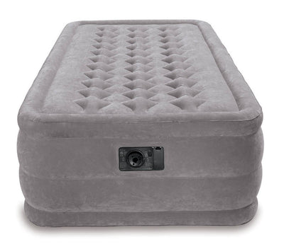 INTEX Twin Ultra Plush Air Bed Raised Airbed Mattress & Pump Kit - Open Box