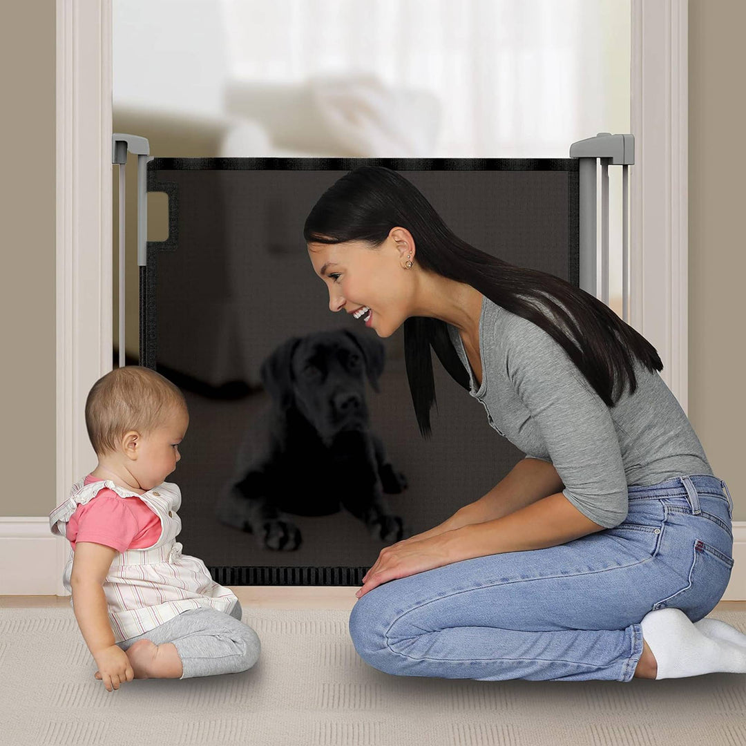 Ingenuity Infant Tuck Away Mesh Stairway Pet & Baby Gate w/Metal Frame(Open Box) - VMInnovations