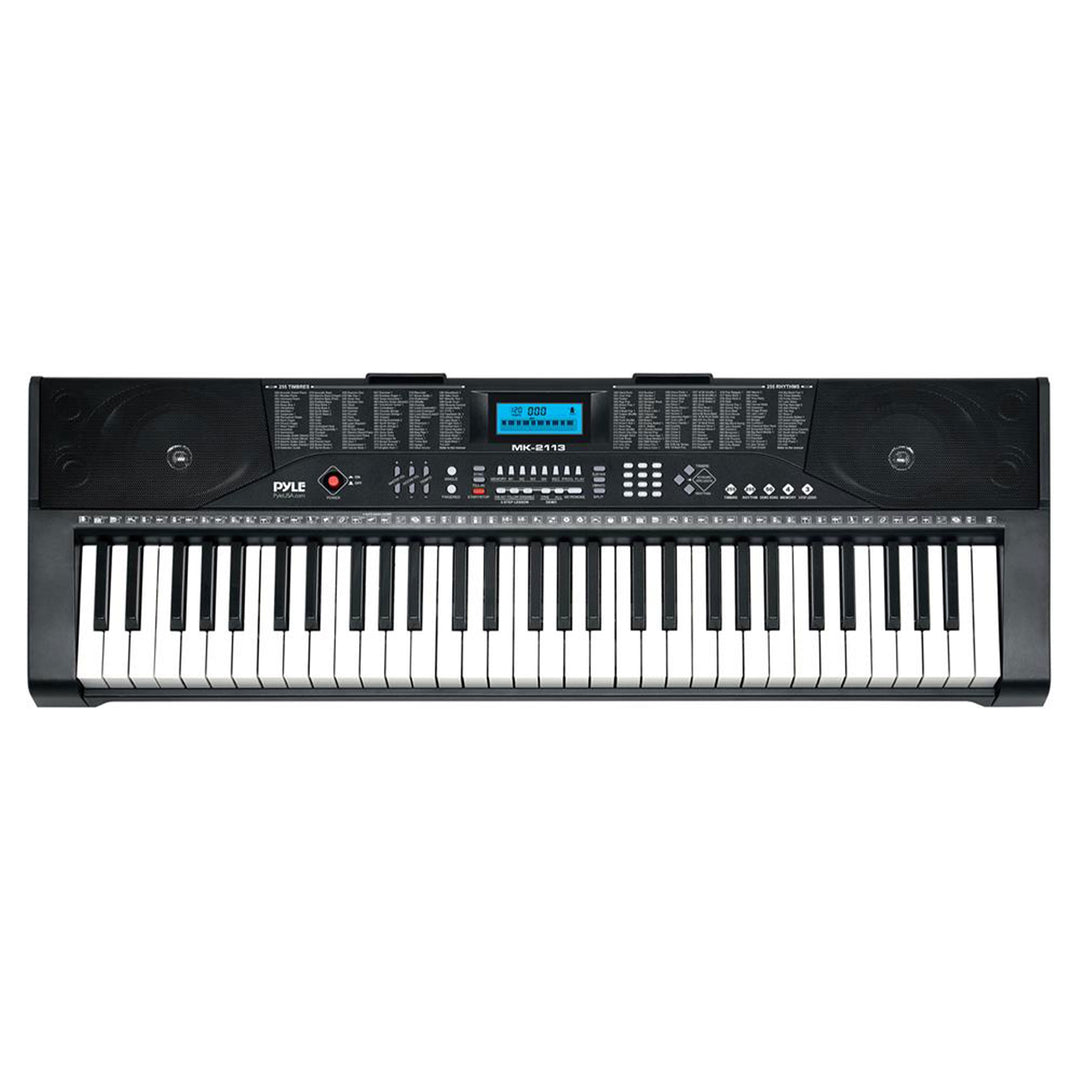 Pyle 61 Keys 2 in 1 Portable Electronic Bluetooth Piano Keyboard w/Stool & Stand