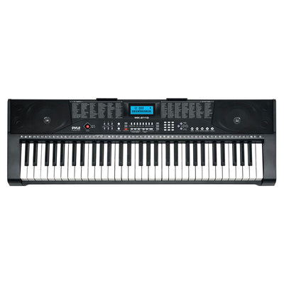 Pyle 61 Keys 2 in 1 Portable Electronic Bluetooth Piano Keyboard w/Stool & Stand