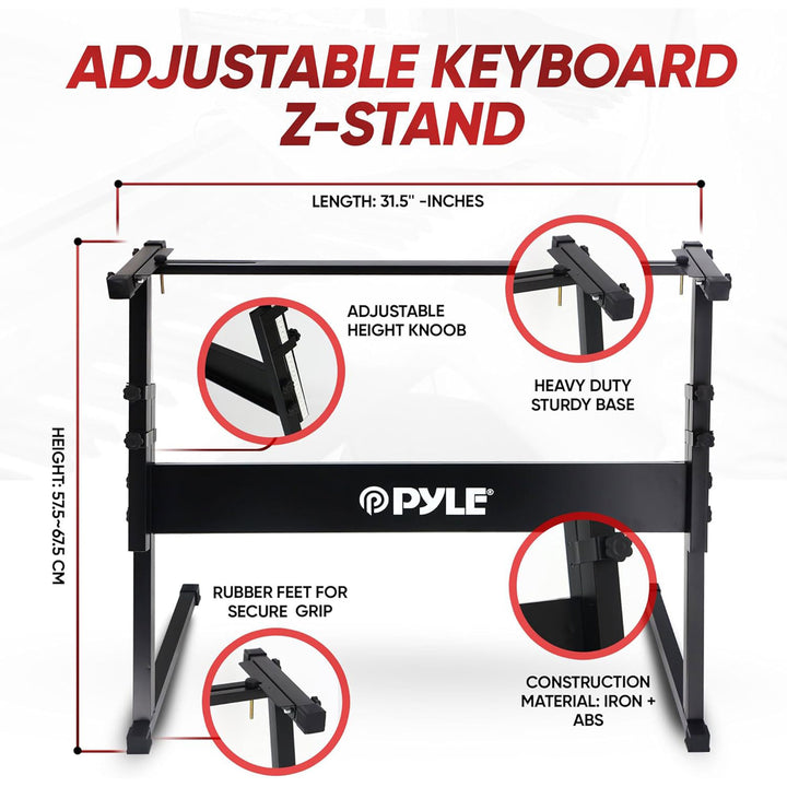 Pyle 2 in 1 Portable Electronic Piano Keyboard with Stool & Stand(Open Box)
