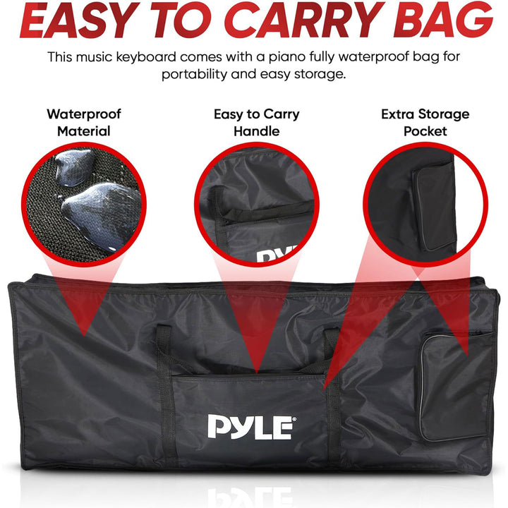 Pyle 2 in 1 Portable Electronic Piano Keyboard with Stool & Stand(Open Box)