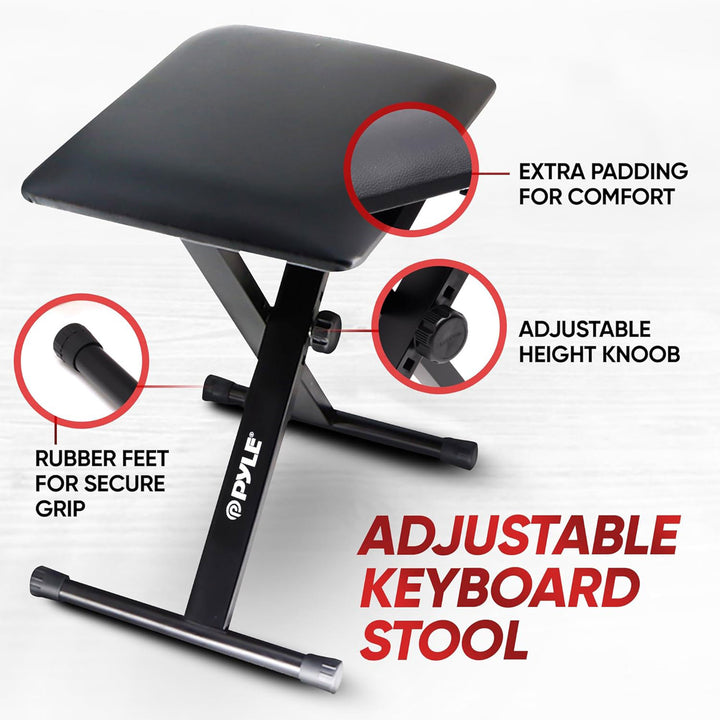 Pyle 2 in 1 Portable Electronic Piano Keyboard with Stool & Stand(Open Box)