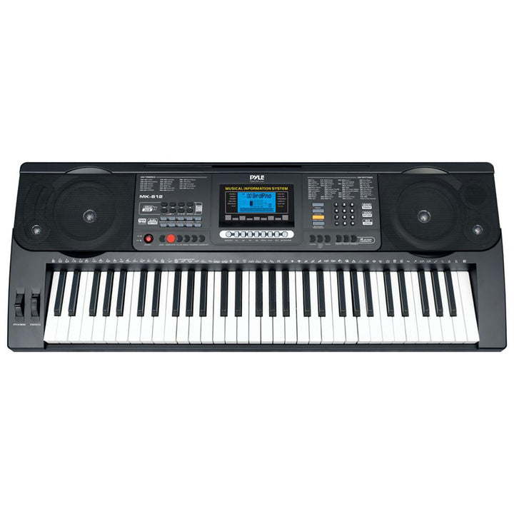 Pyle 61 Keys 2 in 1 Portable Electronic Piano Keyboard with Stool and Stand