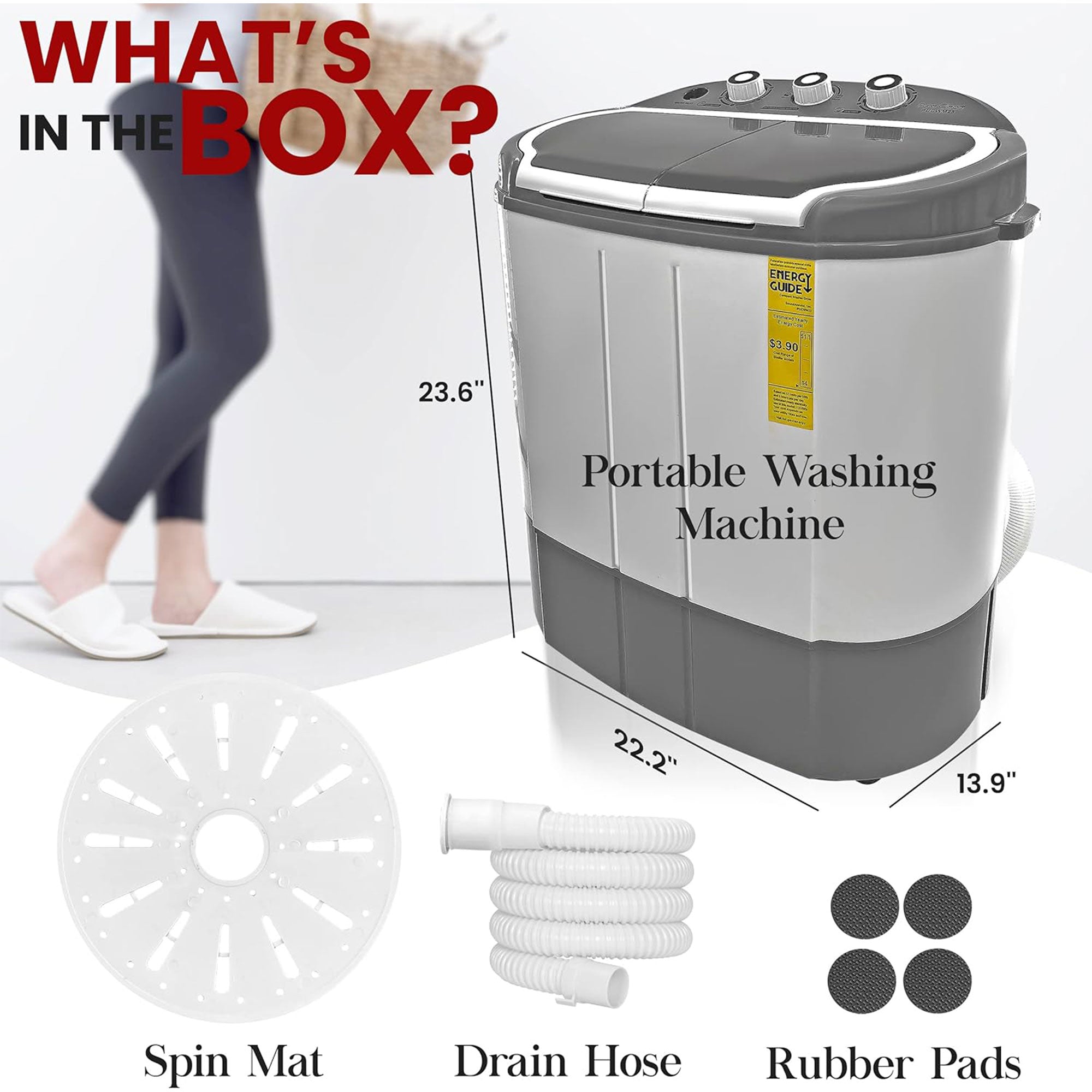 Pyle Pure Clean 110 Volt 2 in 1 Compact and Portable Washer and Dryer (Open Box) - VMInnovations