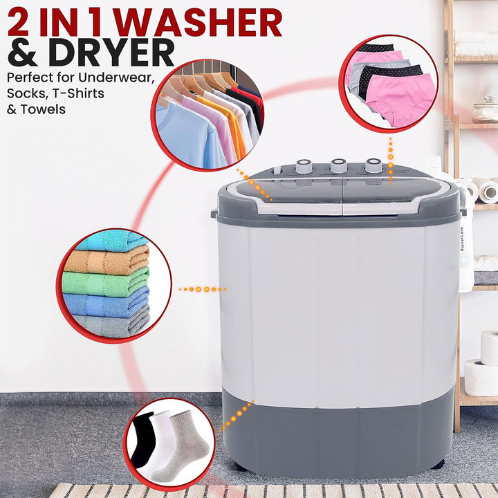 Pyle Pure Clean 110 Volt 2 in 1 Compact and Portable Washer and Dryer (Open Box)