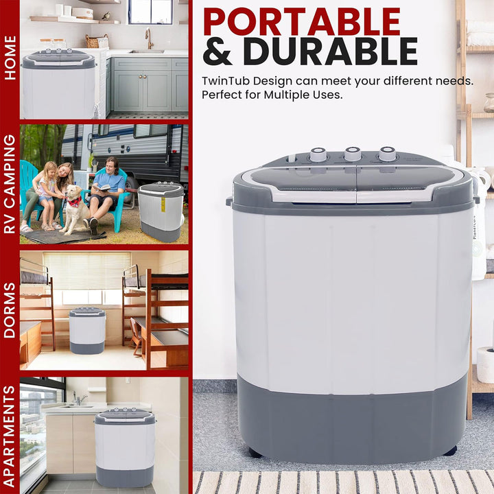 Pyle Pure Clean 110 Volt 2 in 1 Compact and Portable Washer and Dryer (Open Box)