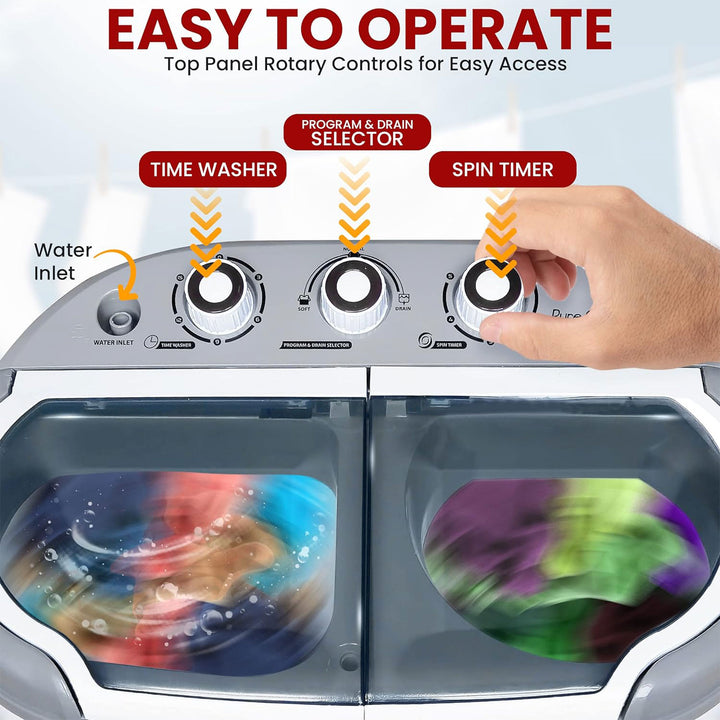 Pyle Pure Clean 110 Volt 2 in 1 Compact and Portable Washer and Dryer (Open Box)
