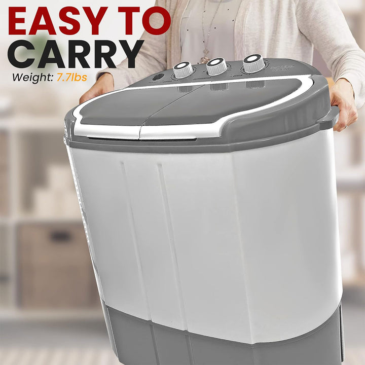 Pyle Pure Clean 110 Volt 2 in 1 Compact and Portable Washer & Dryer, Gray (Used)
