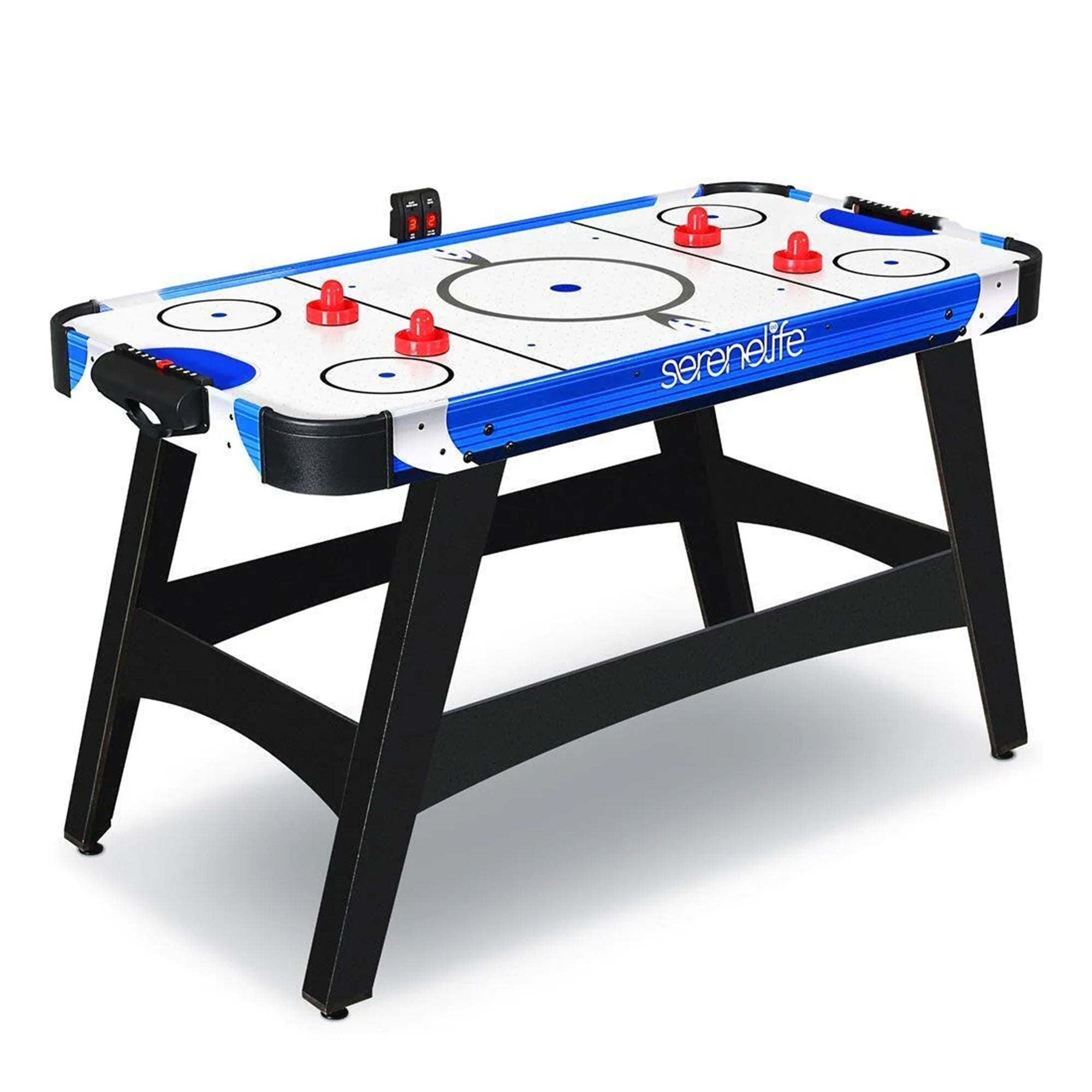 SereneLife 12 Volt Motor 58 Inch Air Hockey Game Table w/Digital LED Scoreboard