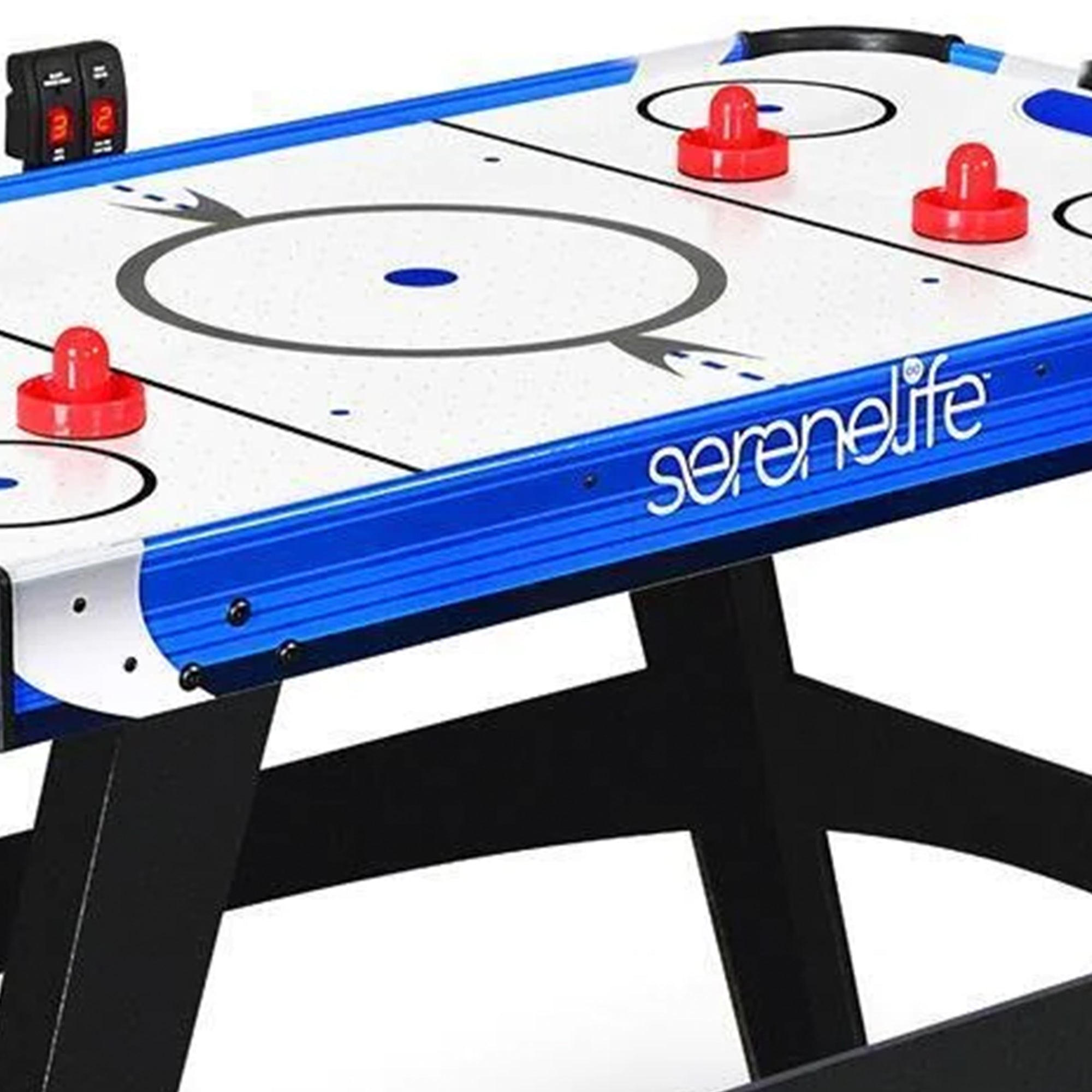 SereneLife 12 Volt Motor 58 Inch Air Hockey Game Table w/Digital LED Scoreboard