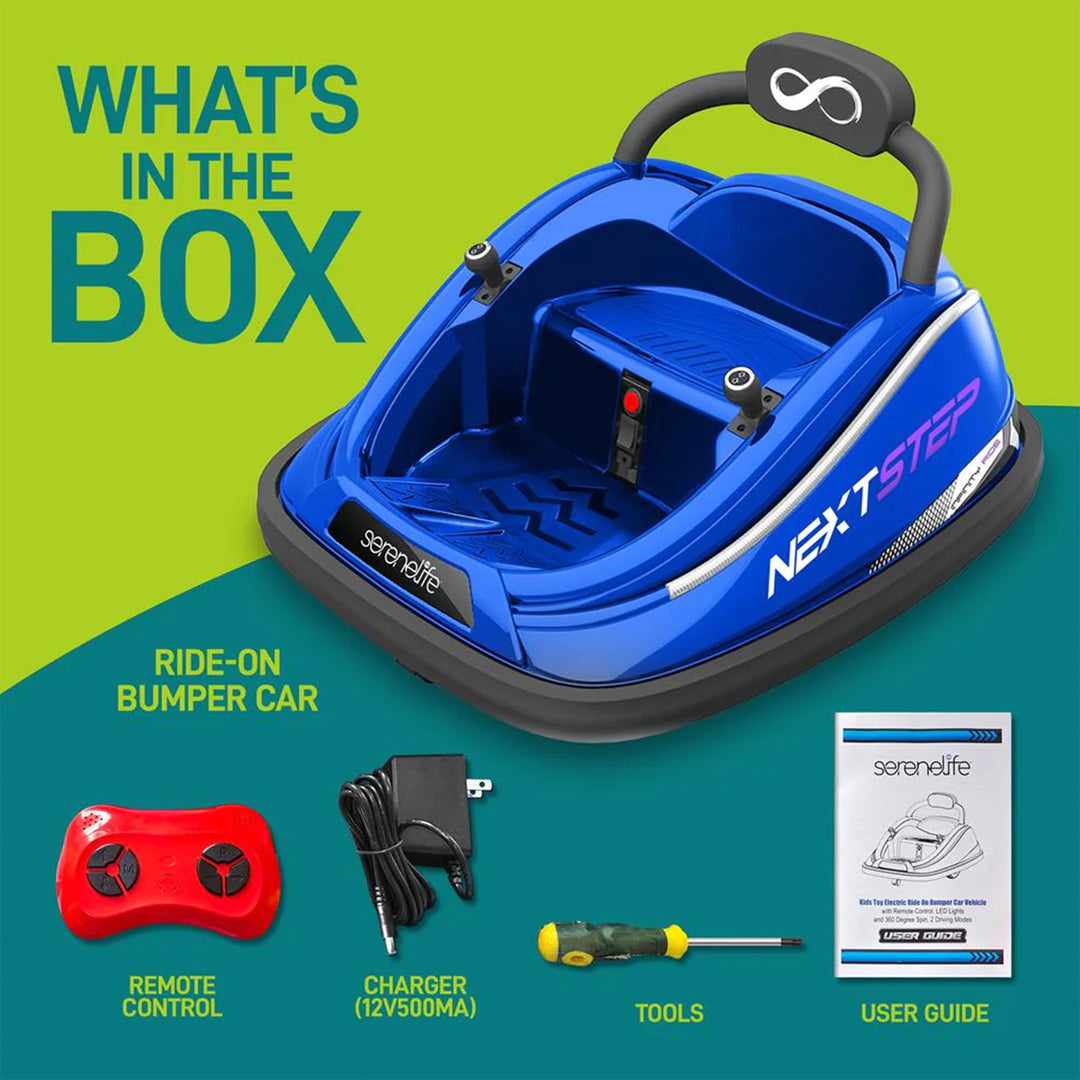 Serenelife 360 Degree Spinning Bumper Car Belt & Controls, Blue (Open Box) - VMInnovations