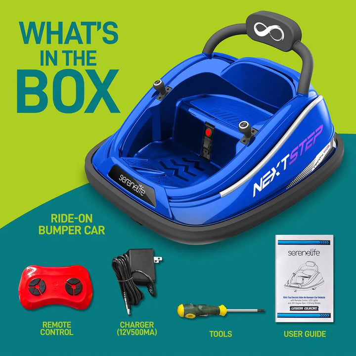 Serenelife 360 Degree Spinning Bumper Car Belt & Controls, Blue (Open Box) - VMInnovations