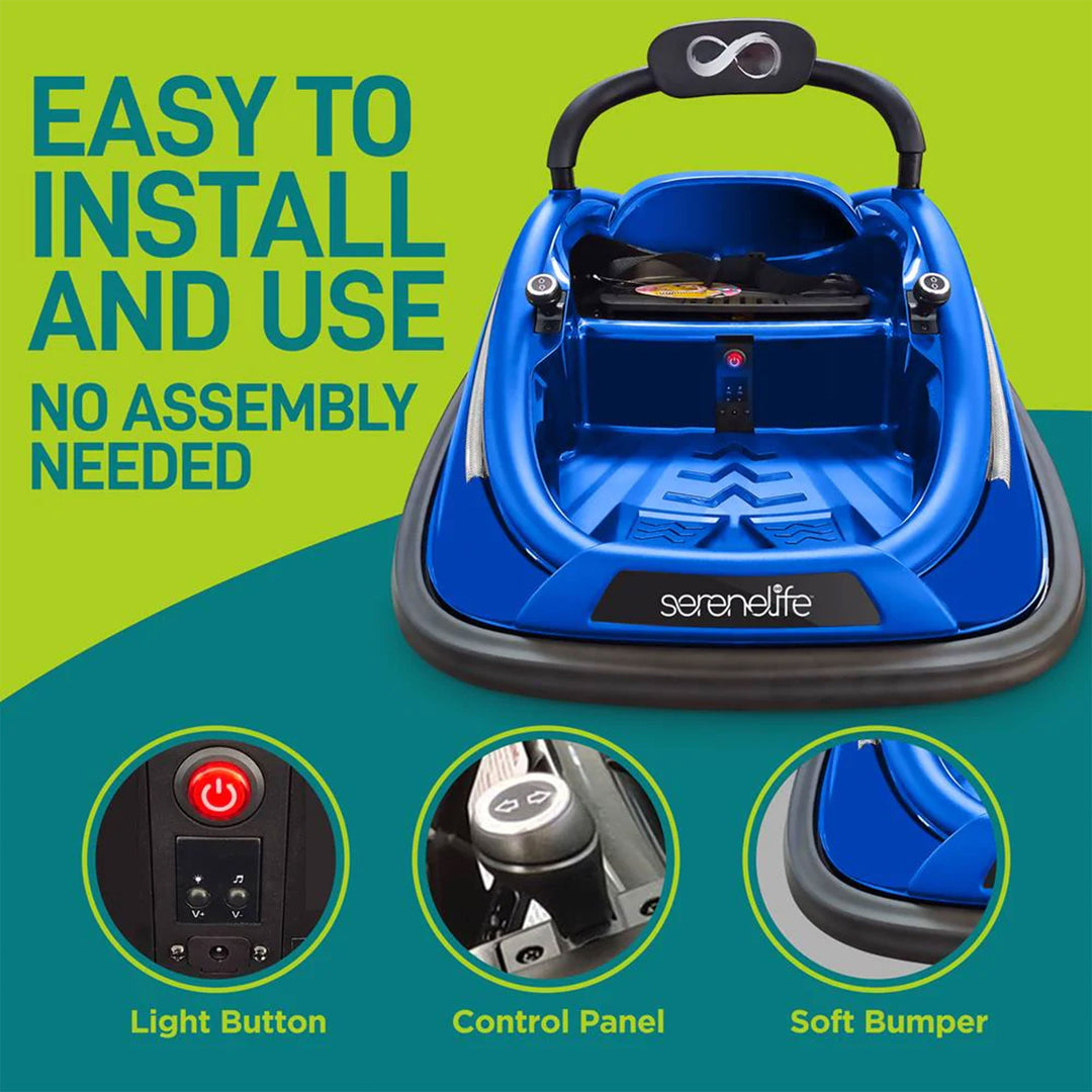 Serenelife 360 Degree Spinning Bumper Car Belt & Controls, Blue (Open Box) - VMInnovations