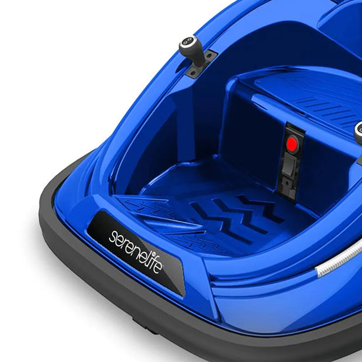 Serenelife 360 Degree Spinning Bumper Car w/Adjustable Belt & Controls, Blue