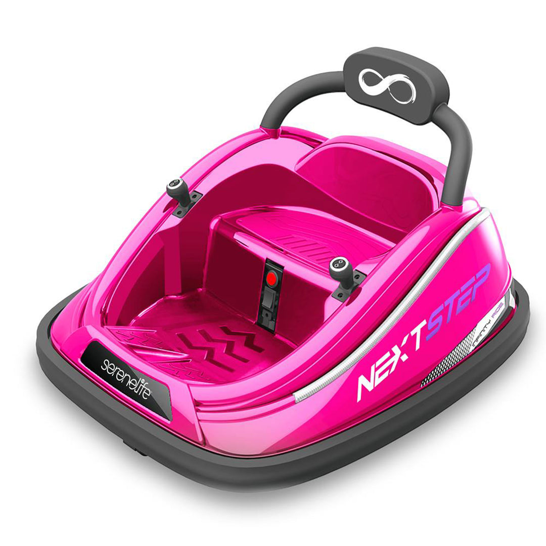 Serenelife 360 Degree Spinning Bumper Car w/Adjustable Belt & Controls, Pink